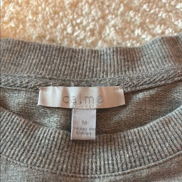 Calme by Johnny Was Gray Boxy Long Sleeve Sweatshirt - Picture 2 of 8